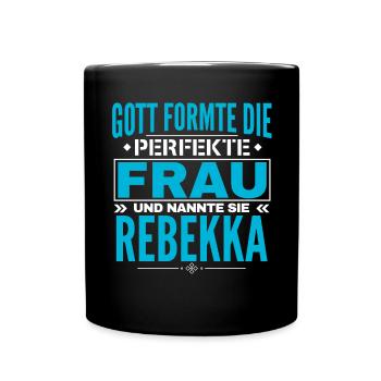 Rebekka Name Design - Full Colour Mug - black - Front