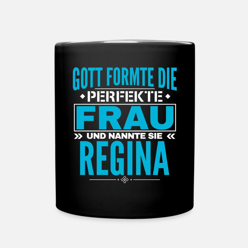 Regina Name Design - Tasse einfarbig - Schwarz