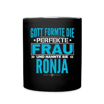Ronja Name Design - Tasse einfarbig - Schwarz - Vorne