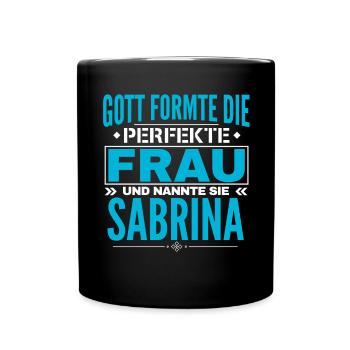 Sabrina Name Design - Tasse einfarbig - Schwarz - Vorne