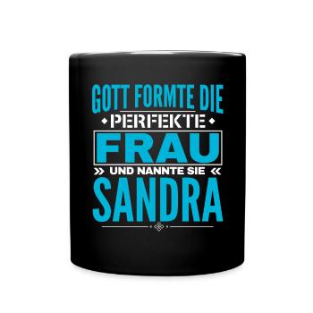 Sandra Name Design - Tasse einfarbig - Schwarz - Vorne