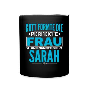 Conception du nom de Sarah - Mug uni - noir - Devant