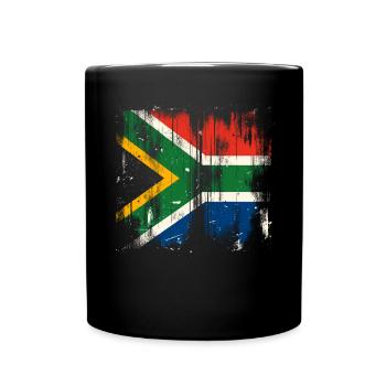 Fierté de l’Afrique du Sud Johannesburg Drapeau sud-africain - Mug uni - noir - Devant