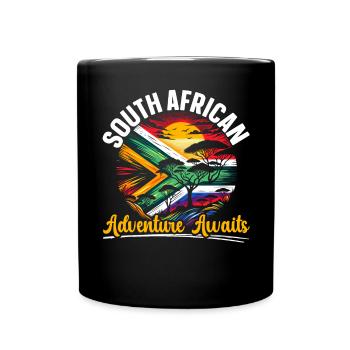 Südafrika Pride Johannesburg Südafrikanische Flagge - Tasse einfarbig - Schwarz - Vorne