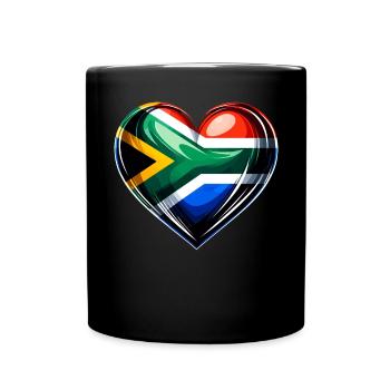 Fierté de l’Afrique du Sud Johannesburg Drapeau sud-africain - Mug uni - noir - Devant