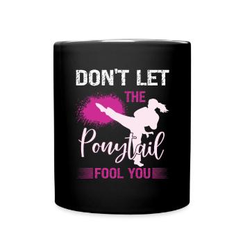 Karate Girl Martial Arts Women Karate Kick - Tasse einfarbig - Schwarz - Vorne