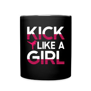 Karate Girl Martial Arts Women Karate Kick - Tasse einfarbig - Schwarz - Vorne