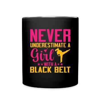 Karate Girl Martial Arts Women Karate Kick - Tasse einfarbig - Schwarz - Vorne