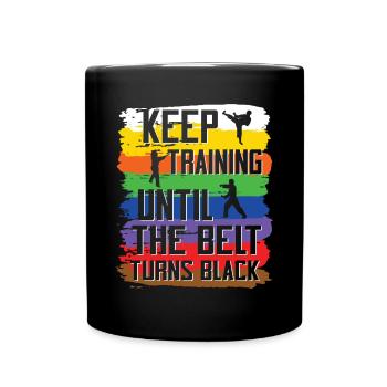 Karate Black Belt Martial Arts Karate Kick - Tasse einfarbig - Schwarz - Vorne