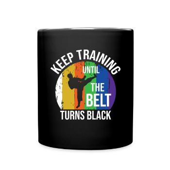 Karate Black Belt Martial Arts Karate Kick - Tasse einfarbig - Schwarz - Vorne