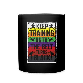 Karate Black Belt Martial Arts Karate Kick - Tasse einfarbig - Schwarz - Vorne