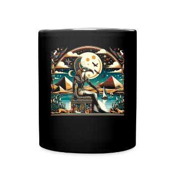 Thoth Ägyptische Mythologie Diety Ibis Altes Ägypten - Tasse einfarbig - Schwarz - Vorne