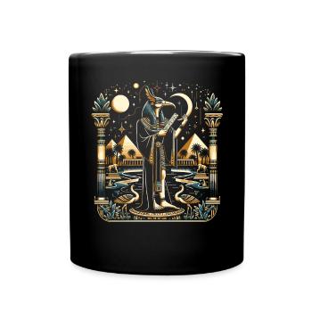 Thoth Ägyptische Mythologie Diety Ibis Altes Ägypten - Tasse einfarbig - Schwarz - Vorne