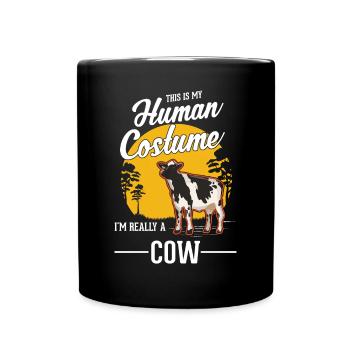 Cow Costume Farmer Cattle Breeder - Full Colour Mug - black - Front