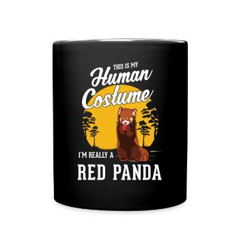 Roter Panda Geschenk Red Panda - Tasse einfarbig - Schwarz - Vorne