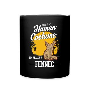 Fennek Human Costume Fennec Halloween Desert Fox - Full Colour Mug - black - Front