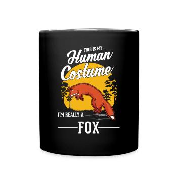 Fuchs Geschenk Rotfuchs - Tasse einfarbig - Schwarz - Vorne