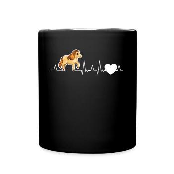 Shetland Pony Herzschlag - Tasse einfarbig - Schwarz - Vorne