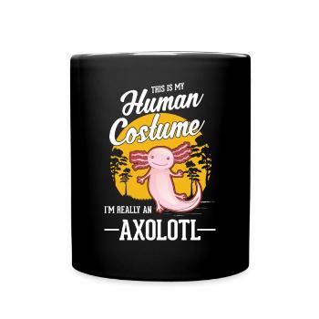 Axolotl Human Costume Halloween Axolotl - Tasse einfarbig - Schwarz - Vorne