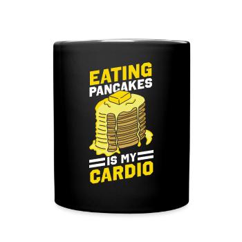 Amateur de crêpes Les enfants mangent des crêpes - Mug uni - noir - Devant