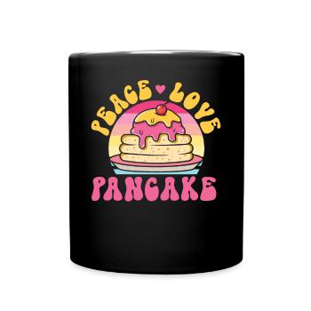 Pancake Lover Kids Girl Peace Love - Tasse einfarbig - Schwarz - Vorne