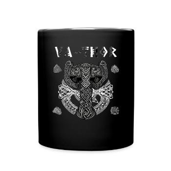 Vathor - Fête des pères Cadeau Fête des Pères Viking - Mug uni - noir - Devant