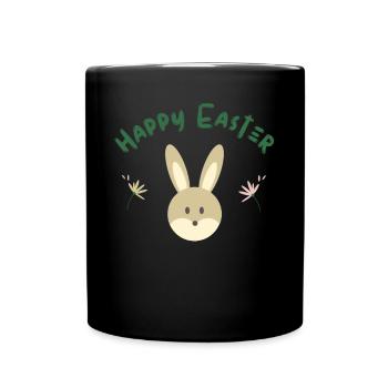 Joyeuses Pâques lapin de Pâques Joyeuses Pâques Motif de Pâques - Mug uni - noir - Devant