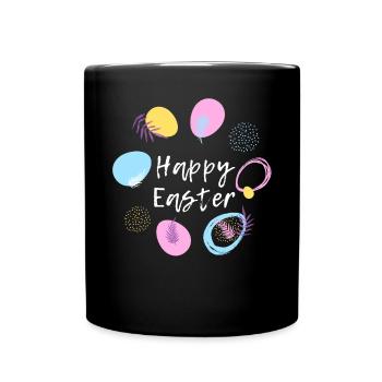 Happy Easter Easter Bunny Happy Easter Easter Motif - Full Colour Mug - black - Front