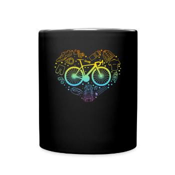 Bikepacking Heart Vélo Gravel Bikepacker Heart Bik - Mug uni - noir - Devant