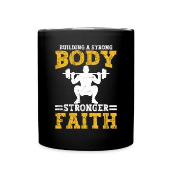 Jesus Christliches Fitnessstudio Workout - Tasse einfarbig - Schwarz - Vorne