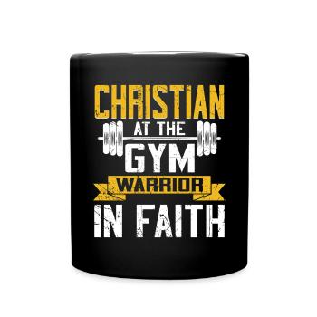 Jesus Christian Gym Workout - Full Colour Mug - black - Front