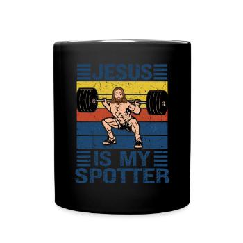Jesus Christliches Fitnessstudio Workout - Tasse einfarbig - Schwarz - Vorne