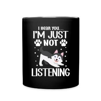 Siberian Husky Dog Lover Puppy Dog Owner - Full Colour Mug - black - Front