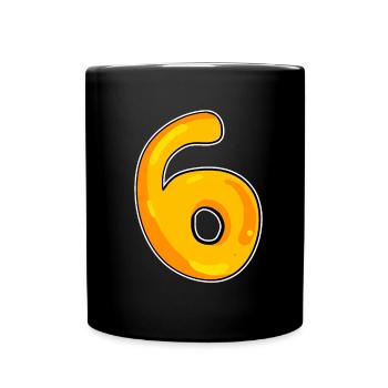 Number 6 Number - Full Colour Mug - black - Front