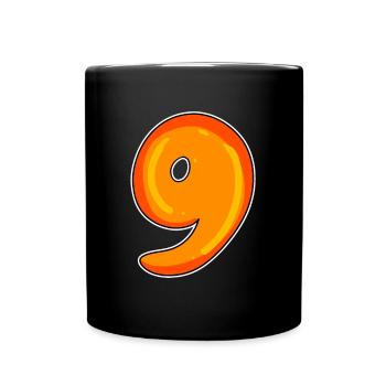 Neun - 9 Motiv - Tasse einfarbig - Schwarz - Vorne