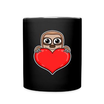 Coeur de paresseux Romantique - Mug uni - noir - Devant