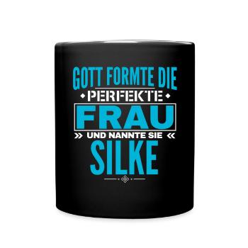 Silke Name Design - Full Colour Mug - black - Front