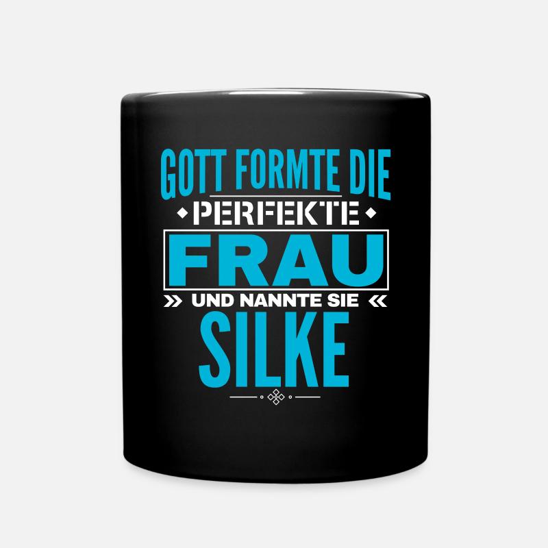 Silke Name Design - Tasse einfarbig - Schwarz