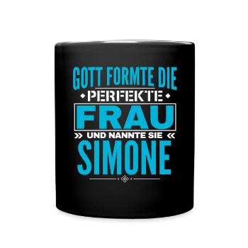 Simone Name Design - Tasse einfarbig - Schwarz - Vorne