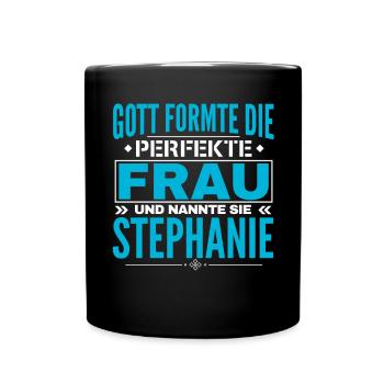 Stephanie Name Design - Full Colour Mug - black - Front