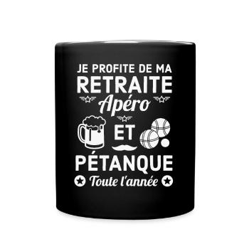 Retraite Apéro Pétanque Fun - Mug uni - noir - Devant