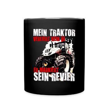 Steyr Traktor Spruch - Tasse einfarbig - Schwarz - Vorne
