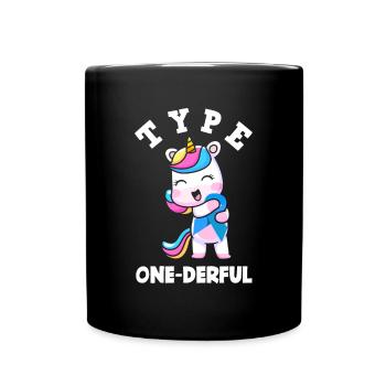 T1D Diabetes Typ 1 Diabetiker Geschenk - Tasse einfarbig - Schwarz - Vorne