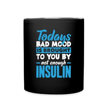 T1D Diabetes Type 1 Diabetic Gift - Full Colour Mug - black - Front