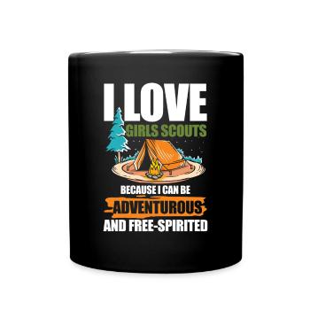 I Love Girls Scouts Adventurous Free-Spirited - Tasse einfarbig - Schwarz - Vorne