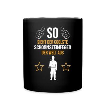 Weltbester Schornsteinfeger – Coole Eleganz - Tasse einfarbig - Schwarz - Vorne