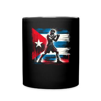 Boxeur cubain drapeau fierté Cuba boxeur - Mug uni - noir - Devant