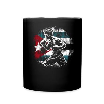 Boxeur cubain drapeau fierté Cuba boxeur - Mug uni - noir - Devant