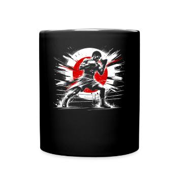 Japanese Boxer - Vintage Flag Japan Fighter - Full Colour Mug - black - Front