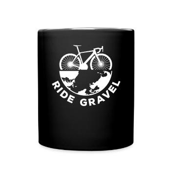 Ride Gravel Bike Bikepacking Gravel Bicycle Travel - Full Colour Mug - black - Front